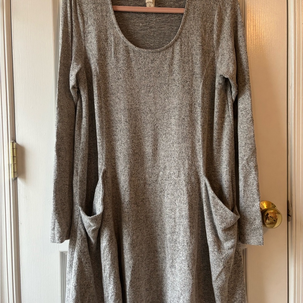 Altar'd State Heather Gray Long Sleeve Dress